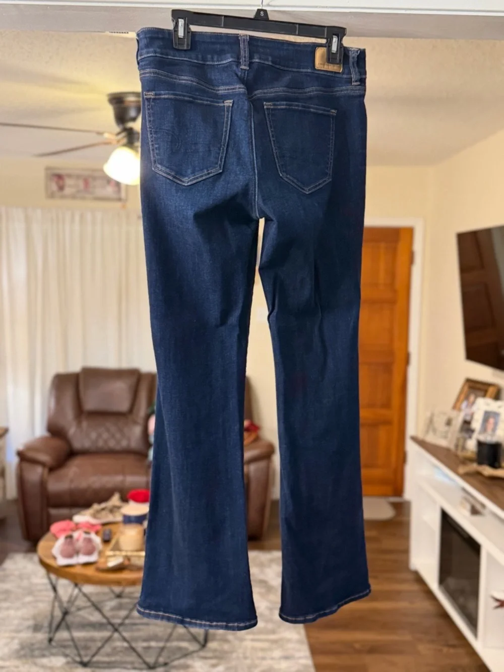 American Eagle Outfitters Dark Blue Flare Jeans - Picture 2 of 8